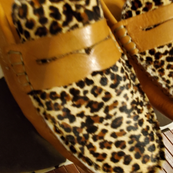 Massimo Leather and Animal Print Loafers - Picture 2 of 4